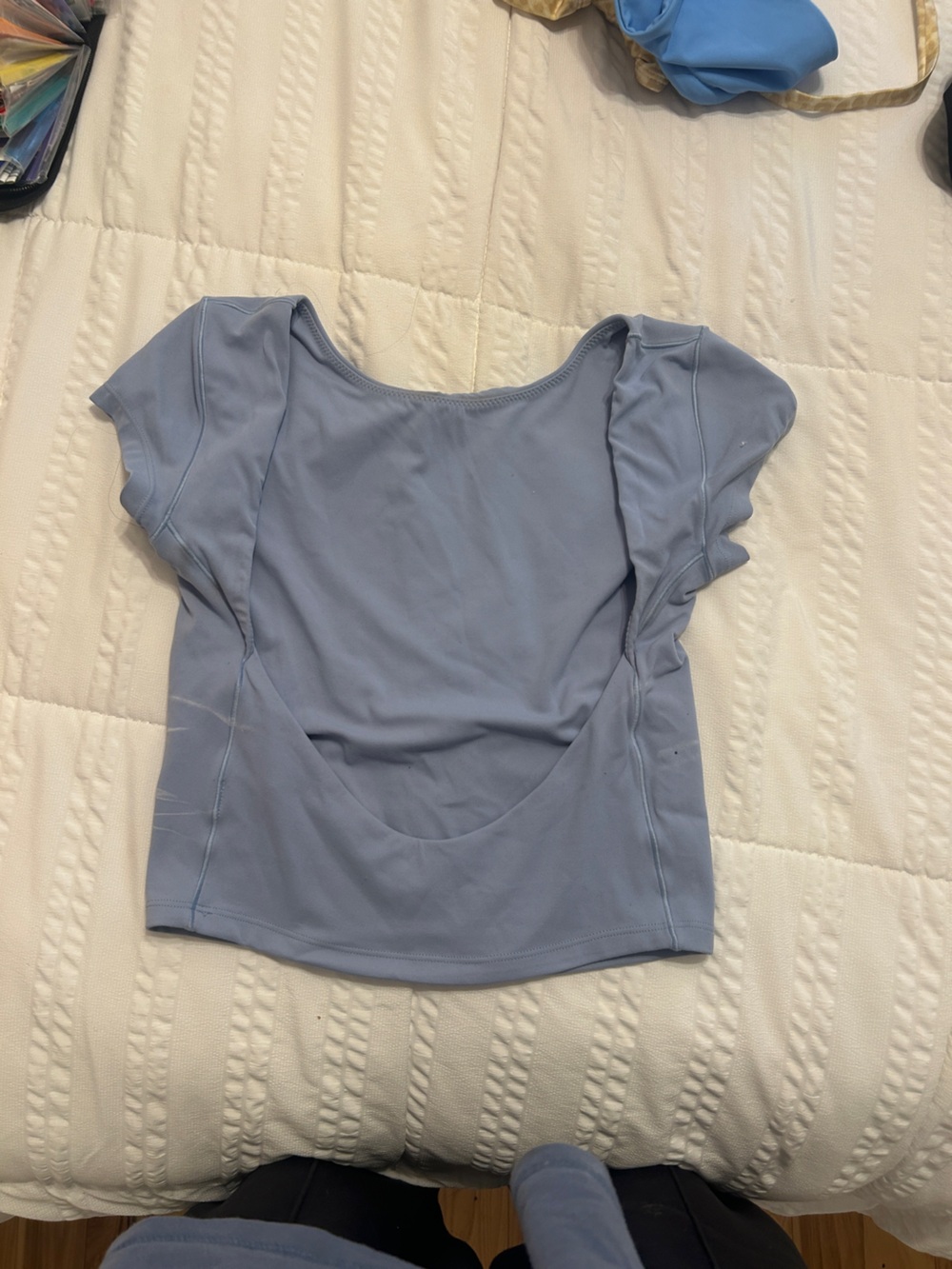 Aerie offline Light Blue Women's Scoop Back Short Sleeve Top